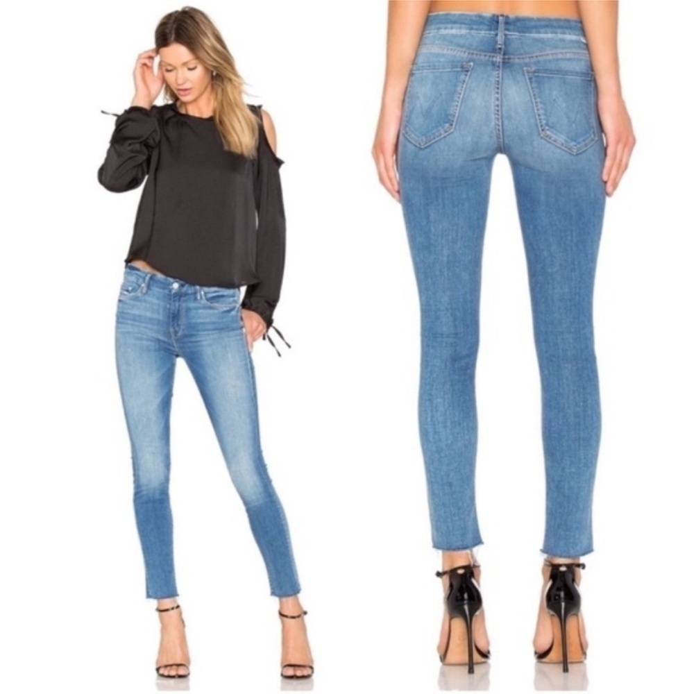 MOTHER The Looker Ankle Fray Jeans in Birds of Paradise